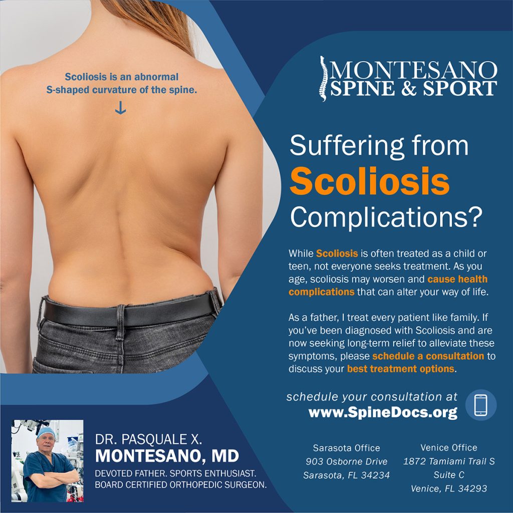 Suffering from scoliosis complications? Contact Montesano Spine and Sport.